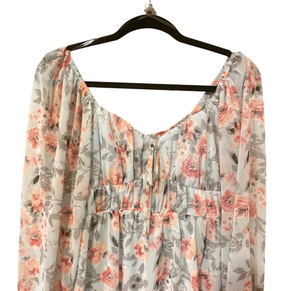 NWT NEXT UP Floral Long Sleeve Babydoll Minidress, size 5/6 - Picture 4 of 8